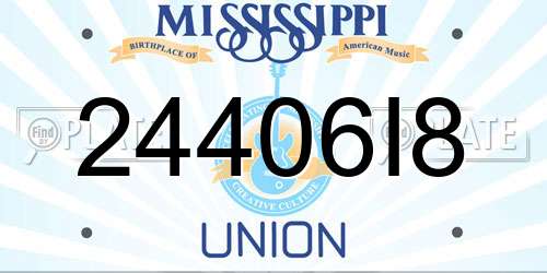 24406I8 Mississippi License Plate