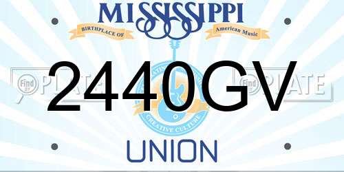 2440GV Mississippi License Plate