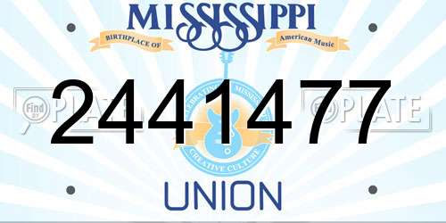 2441477 Mississippi License Plate