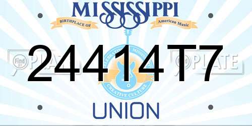 24414T7 Mississippi License Plate