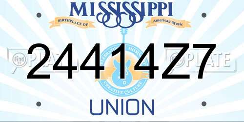 24414Z7 Mississippi License Plate