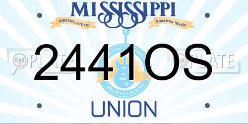 2441OS Mississippi License Plate