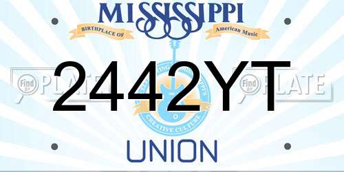 2442YT Mississippi License Plate