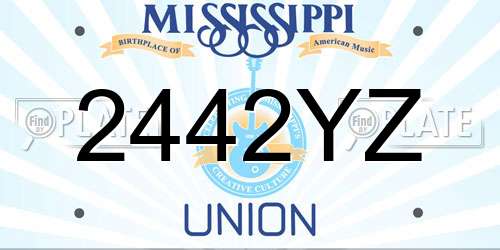 2442YZ Mississippi License Plate