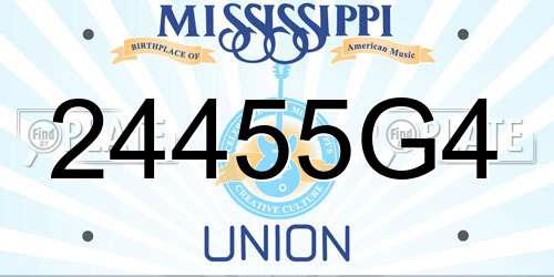 24455G4 Mississippi License Plate