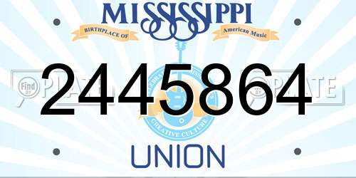 2445864 Mississippi License Plate