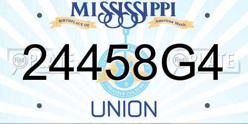 24458G4 Mississippi License Plate