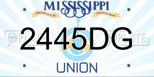 2445DG Mississippi License Plate