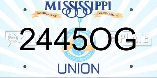 2445OG Mississippi License Plate