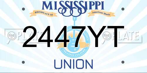 2447YT Mississippi License Plate