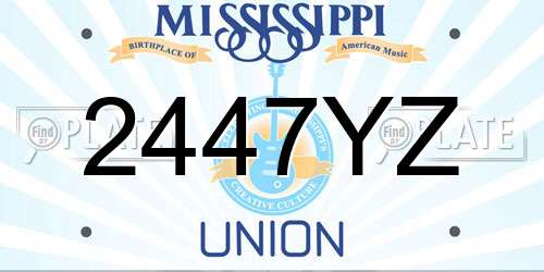 2447YZ Mississippi License Plate