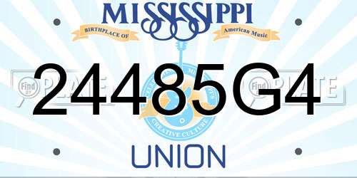 24485G4 Mississippi License Plate