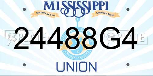 24488G4 Mississippi License Plate