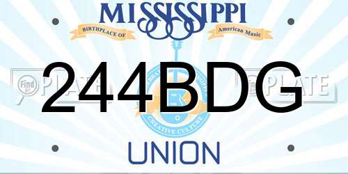 244BDG Mississippi License Plate