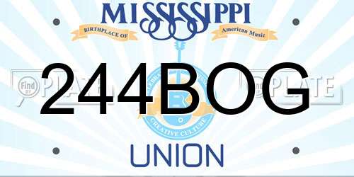 244BOG Mississippi License Plate
