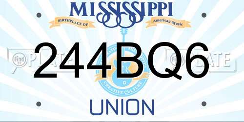244BQ6 Mississippi License Plate
