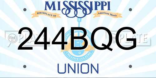 244BQG Mississippi License Plate