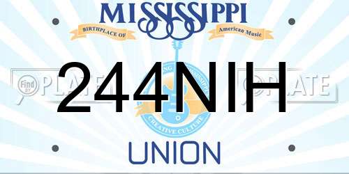 244NIH Mississippi License Plate