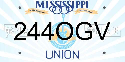244OGV Mississippi License Plate