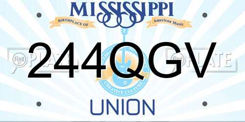 244QGV Mississippi License Plate