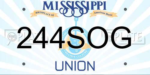 244SOG Mississippi License Plate