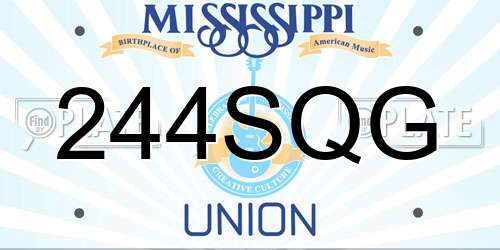 244SQG Mississippi License Plate