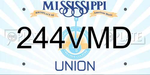 244VMD Mississippi License Plate