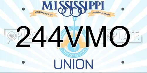 244VMO Mississippi License Plate