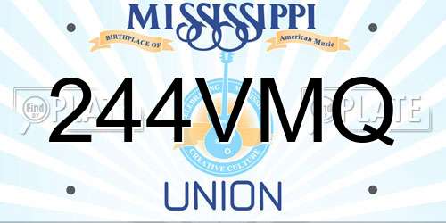 244VMQ Mississippi License Plate