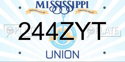 244ZYT Mississippi License Plate