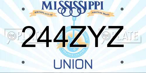 244ZYZ Mississippi License Plate