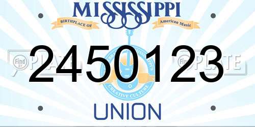 2450123 Mississippi License Plate