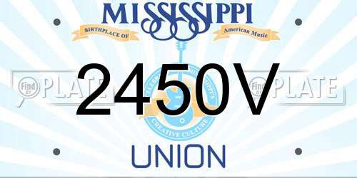 2450V Mississippi License Plate