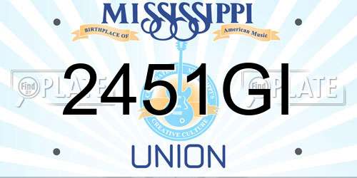 2451GI Mississippi License Plate