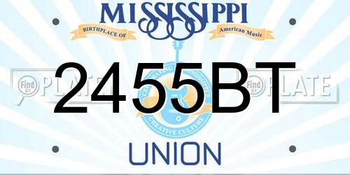 2455BT Mississippi License Plate
