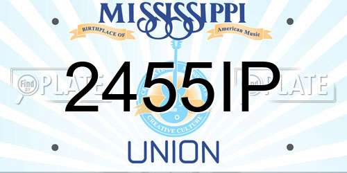 2455IP Mississippi License Plate
