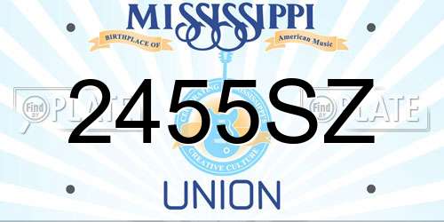2455SZ Mississippi License Plate