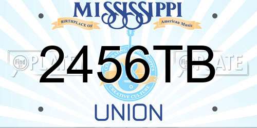 2456TB Mississippi License Plate