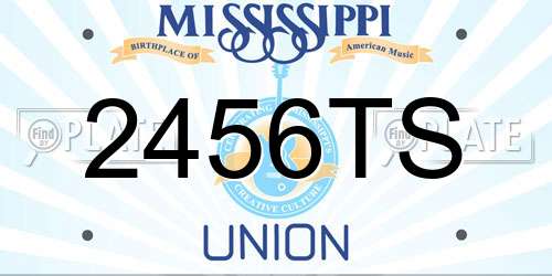 2456TS Mississippi License Plate