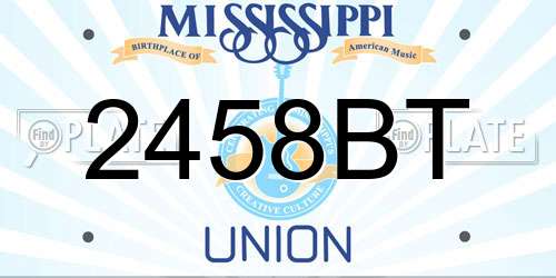 2458BT Mississippi License Plate