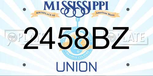 2458BZ Mississippi License Plate