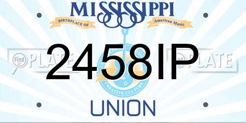 2458IP Mississippi License Plate