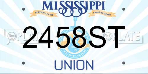 2458ST Mississippi License Plate