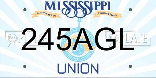 245AGL Mississippi License Plate