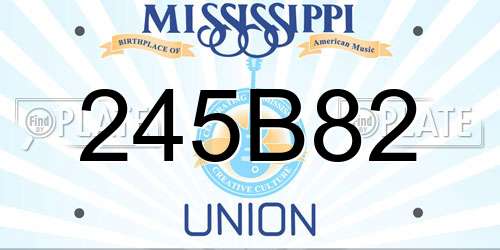 245B82 Mississippi License Plate