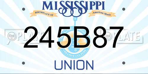 245B87 Mississippi License Plate