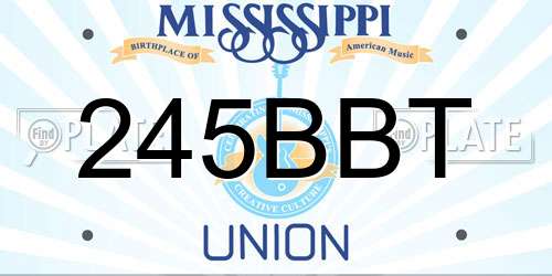 245BBT Mississippi License Plate