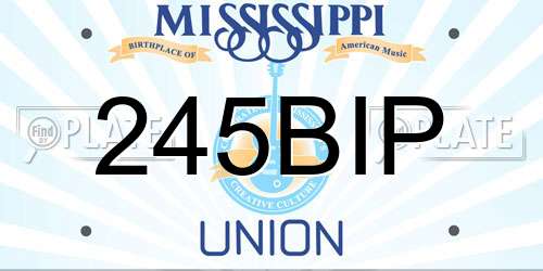 245BIP Mississippi License Plate