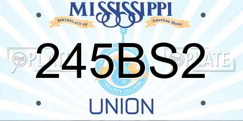 245BS2 Mississippi License Plate
