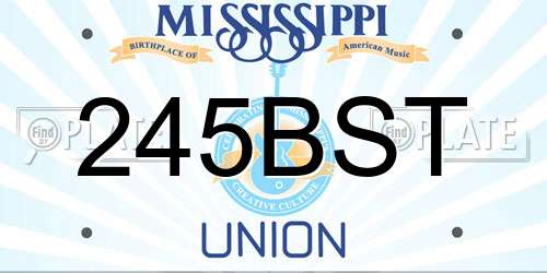 245BST Mississippi License Plate